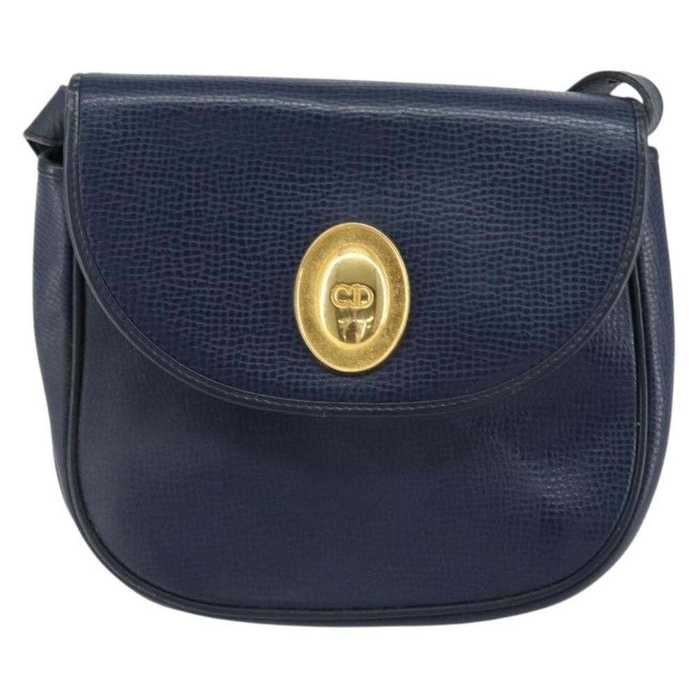 Dior Leather Shoulder Bag Navy